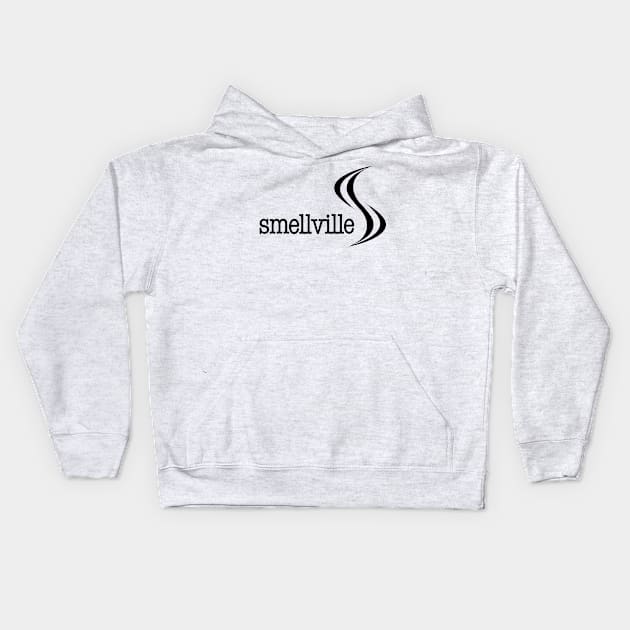 Smellville Logo Black Kids Hoodie by MOULE